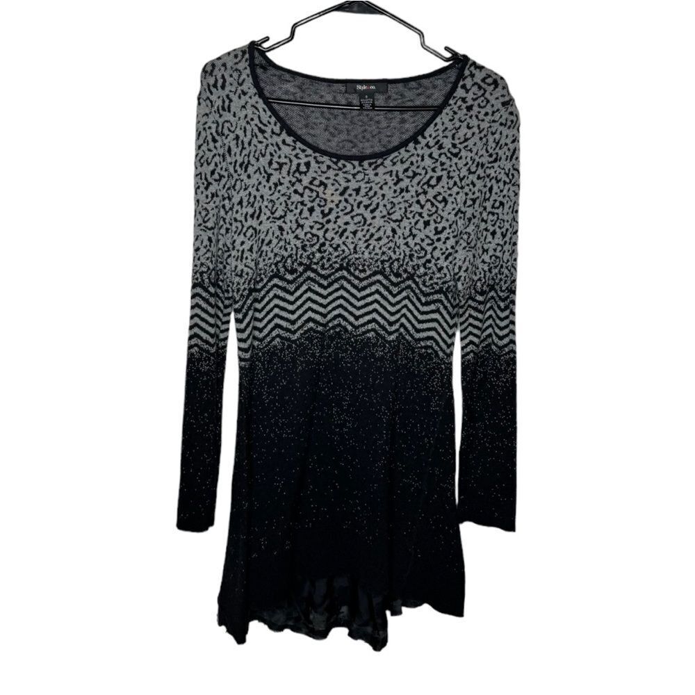 Style & Co Black and Gray Sweater Dress size Small